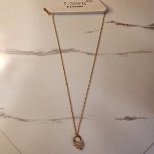 SUGARFIX by Baublebar Rhinestone Heart Lock Pendant Necklace